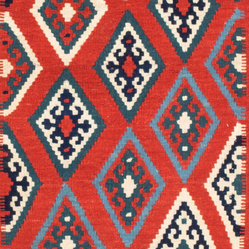 Kelim Carpet - orientalisk matta kvadrat  - 103 x 101 cm - flerfärgad