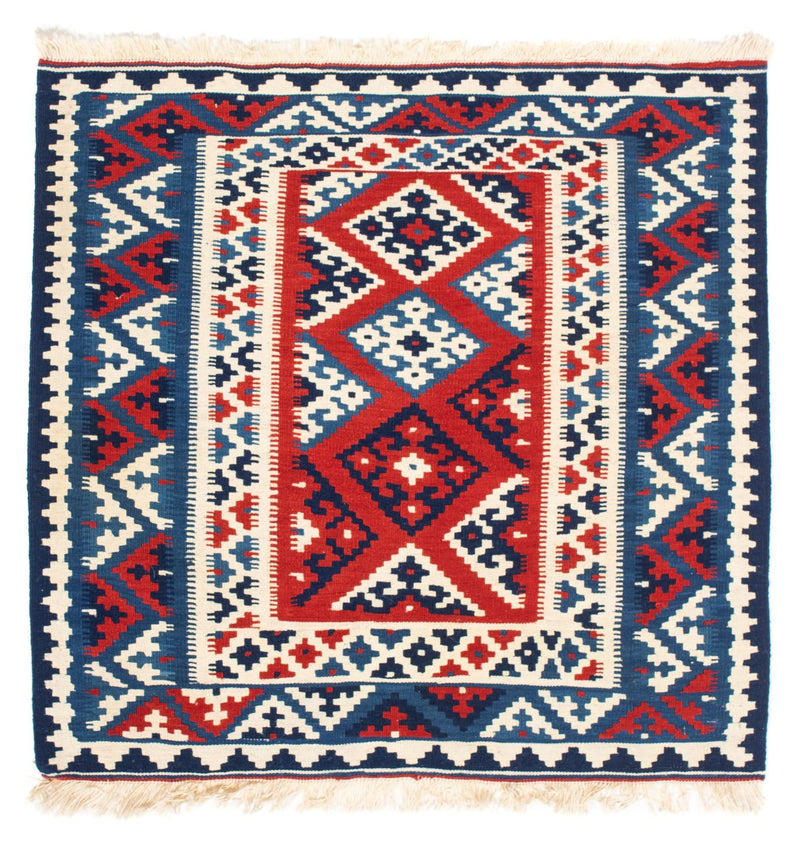 Kelim Carpet - orientalisk matta kvadrat  - 103 x 103 cm - flerfärgad