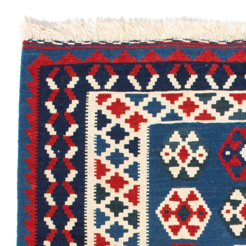 Kelim Carpet - orientalisk matta kvadrat  - 102 x 100 cm - blå