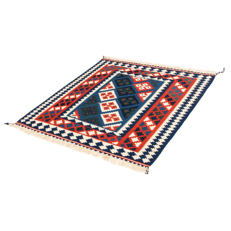 Kelim Carpet - orientalisk matta kvadrat  - 104 x 103 cm - flerfärgad