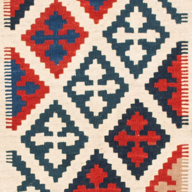 Kelim Carpet - orientalisk matta kvadrat  - 108 x 103 cm - blå