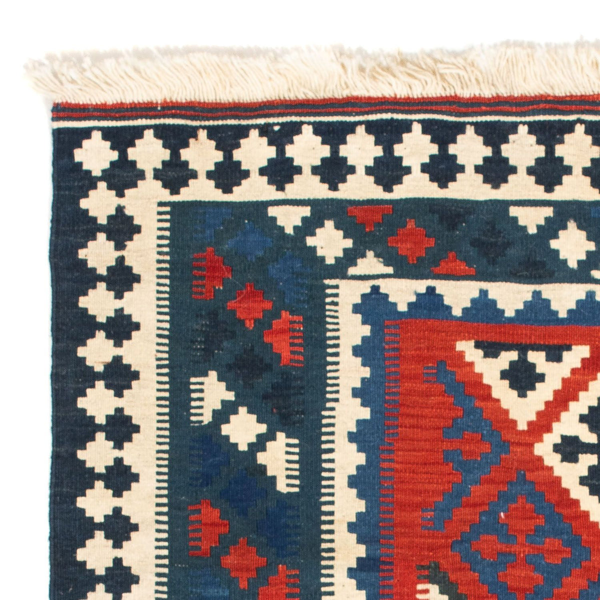 Kelim Carpet - orientalisk matta kvadrat  - 105 x 102 cm - flerfärgad