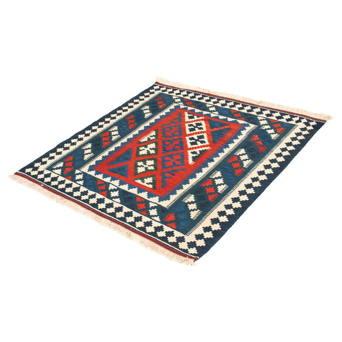 Kelim Carpet - orientalisk matta kvadrat  - 105 x 102 cm - flerfärgad
