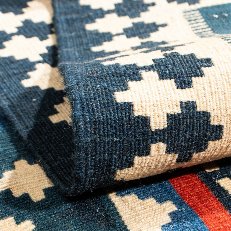 Kelim Carpet - orientalisk matta kvadrat  - 105 x 102 cm - flerfärgad