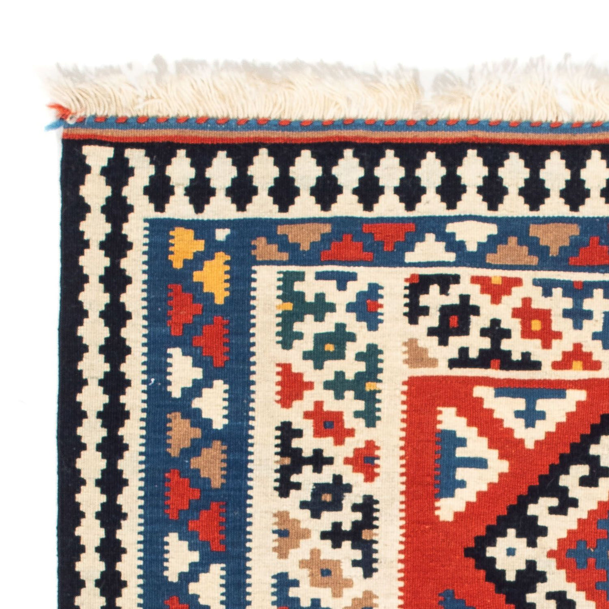 Kelim Carpet - orientalisk matta kvadrat  - 106 x 100 cm - flerfärgad