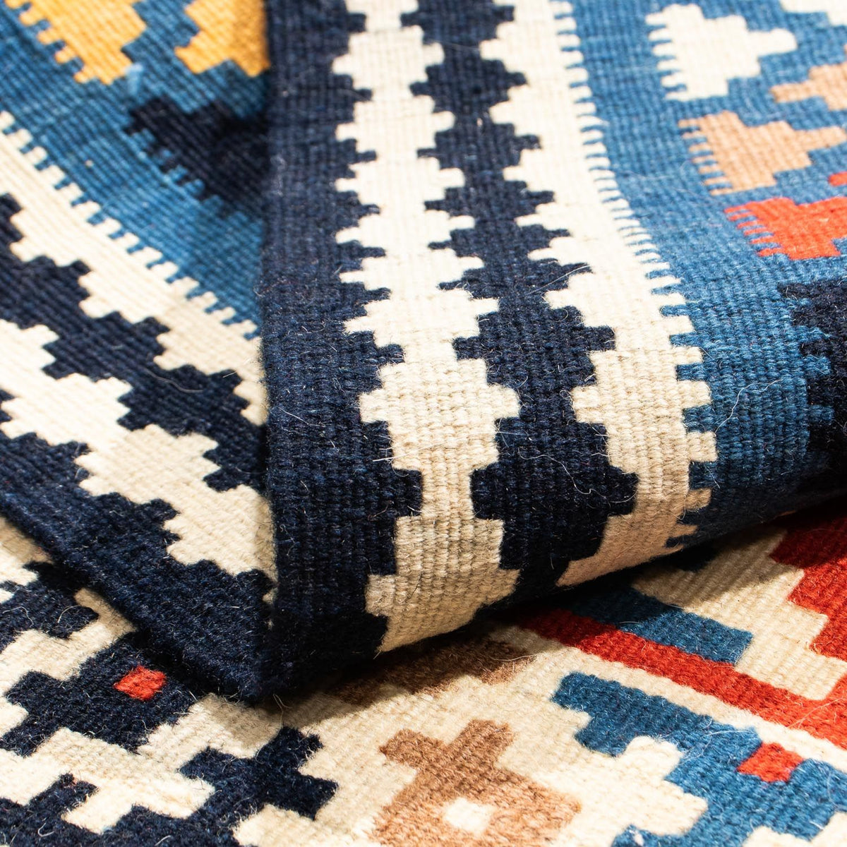 Kelim Carpet - orientalisk matta kvadrat  - 106 x 100 cm - flerfärgad