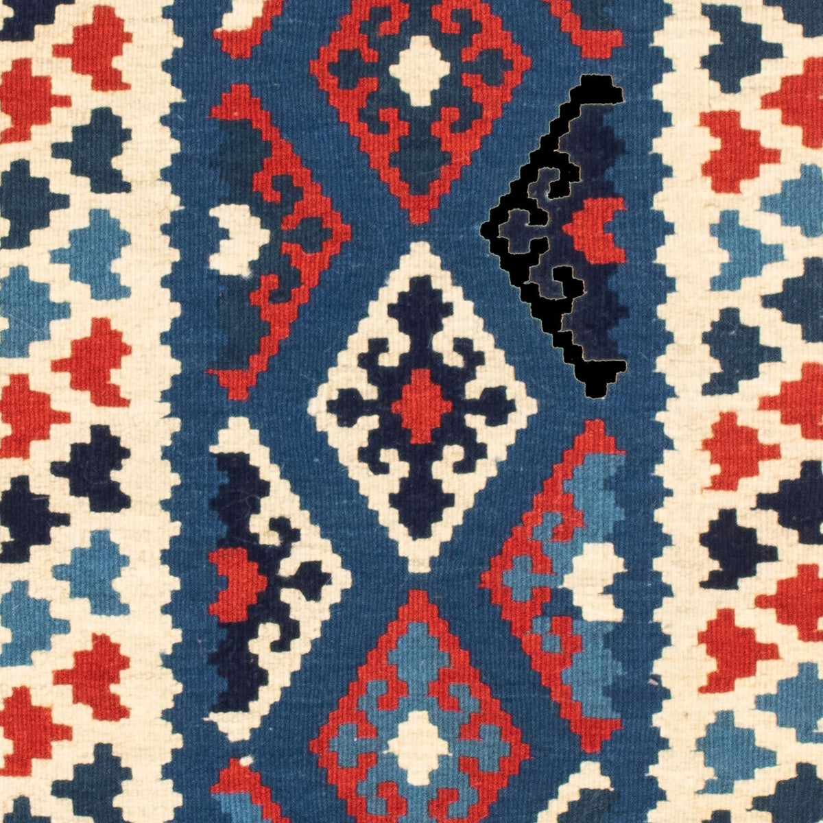 Kelim Carpet - orientalisk matta kvadrat  - 102 x 102 cm - flerfärgad