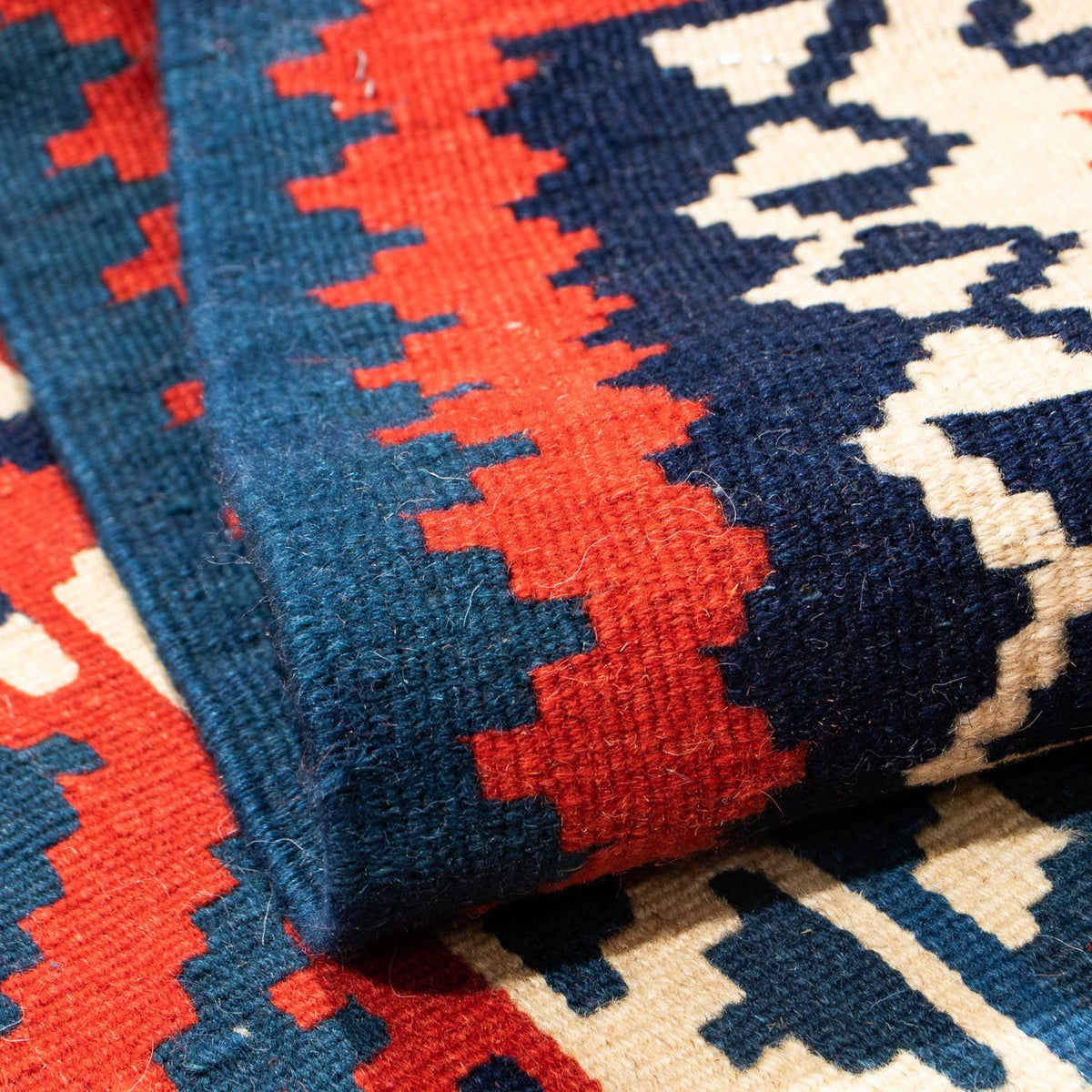 Kelim Carpet - orientalisk matta kvadrat  - 102 x 102 cm - flerfärgad