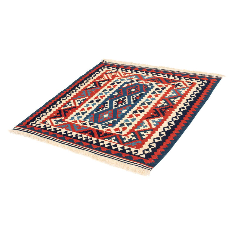 Kelim Carpet - orientalisk matta kvadrat  - 102 x 102 cm - flerfärgad