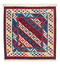 Kelim Carpet - orientalisk matta kvadrat  - 105 x 102 cm - flerfärgad