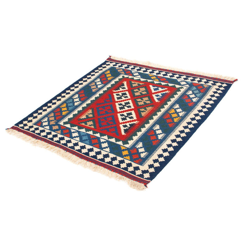 Kelim Carpet - orientalisk matta kvadrat  - 104 x 98 cm - blå