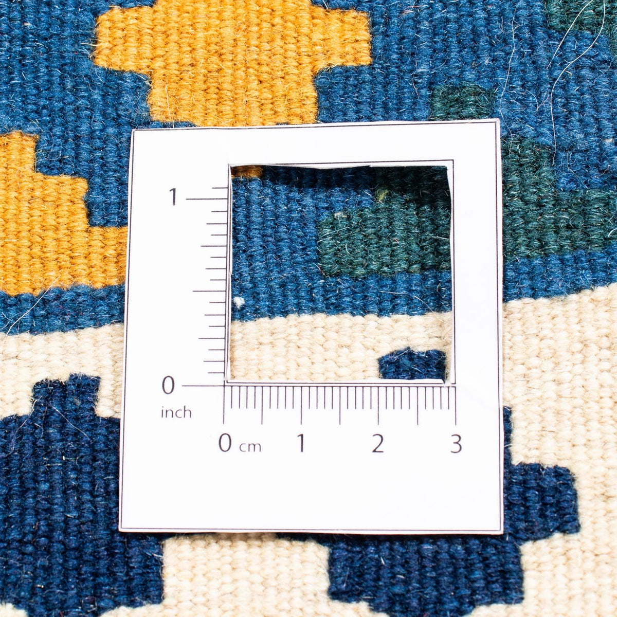 Kelim Carpet - orientalisk matta kvadrat  - 104 x 98 cm - blå