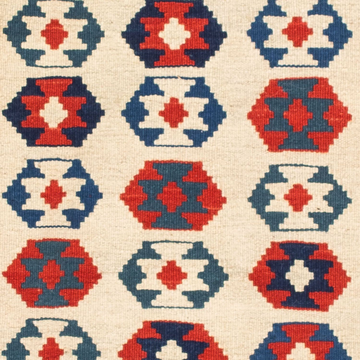 Kelim Carpet - orientalisk matta kvadrat  - 103 x 103 cm - beige