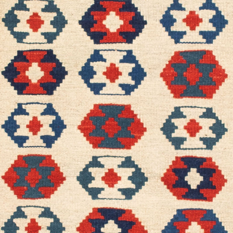 Kelim Carpet - orientalisk matta kvadrat  - 103 x 103 cm - beige