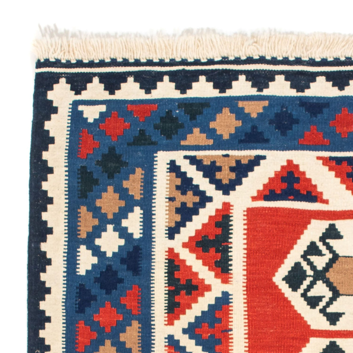 Kelim Carpet - orientalisk matta kvadrat  - 103 x 103 cm - flerfärgad