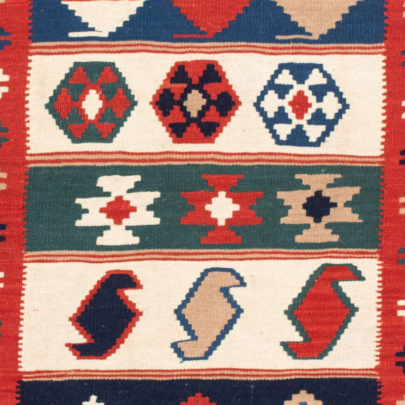 Kelim Carpet - orientalisk matta kvadrat  - 106 x 100 cm - flerfärgad