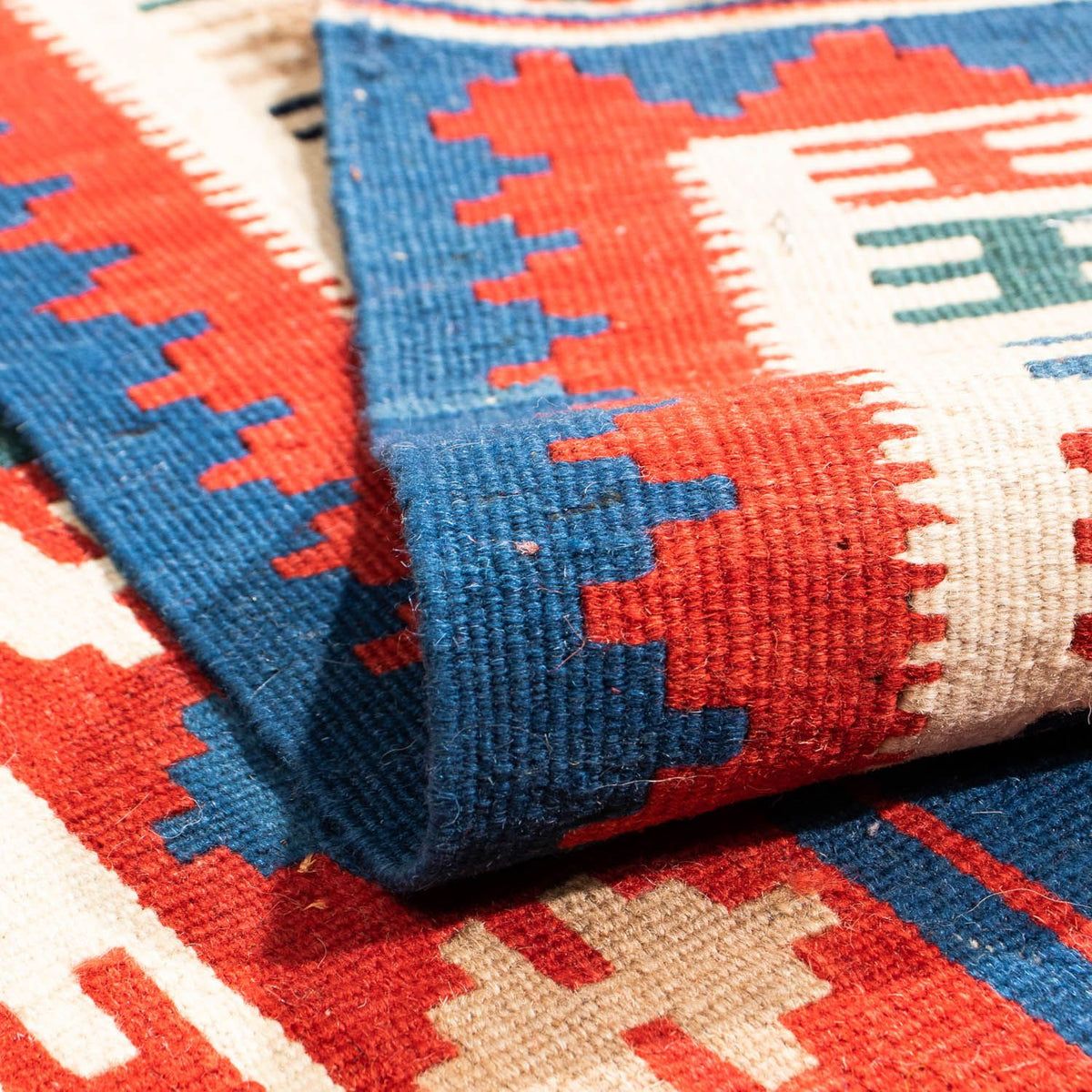 Kelim Carpet - orientalisk matta kvadrat  - 106 x 100 cm - flerfärgad