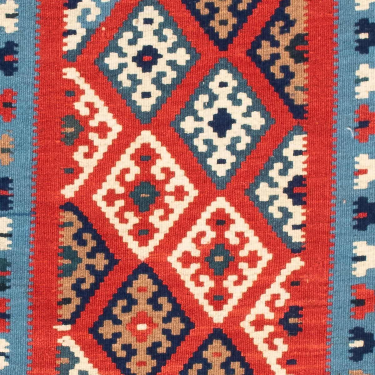 Kelim Carpet - orientalisk matta kvadrat  - 104 x 100 cm - flerfärgad