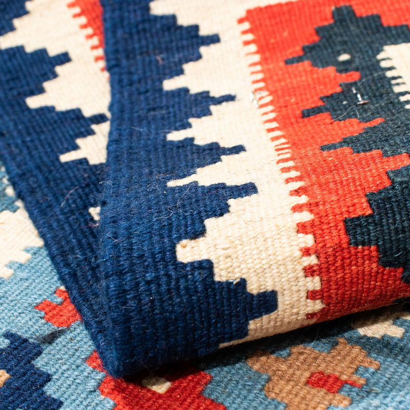 Kelim Carpet - orientalisk matta kvadrat  - 104 x 100 cm - flerfärgad