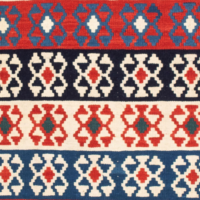 Kelim Carpet - orientalisk matta kvadrat  - 110 x 100 cm - blå