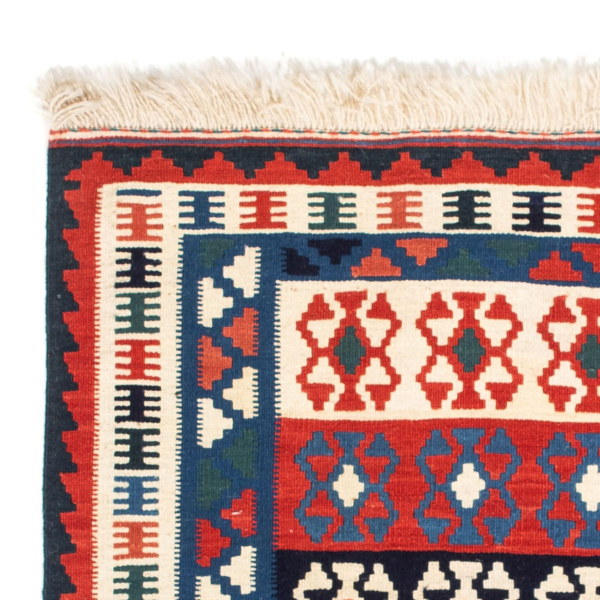 Kelim Carpet - orientalisk matta kvadrat  - 110 x 100 cm - blå