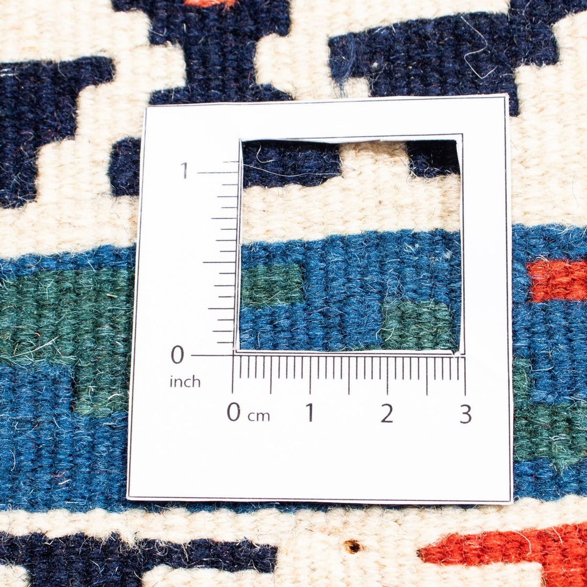 Kelim Carpet - orientalisk matta kvadrat  - 110 x 100 cm - blå