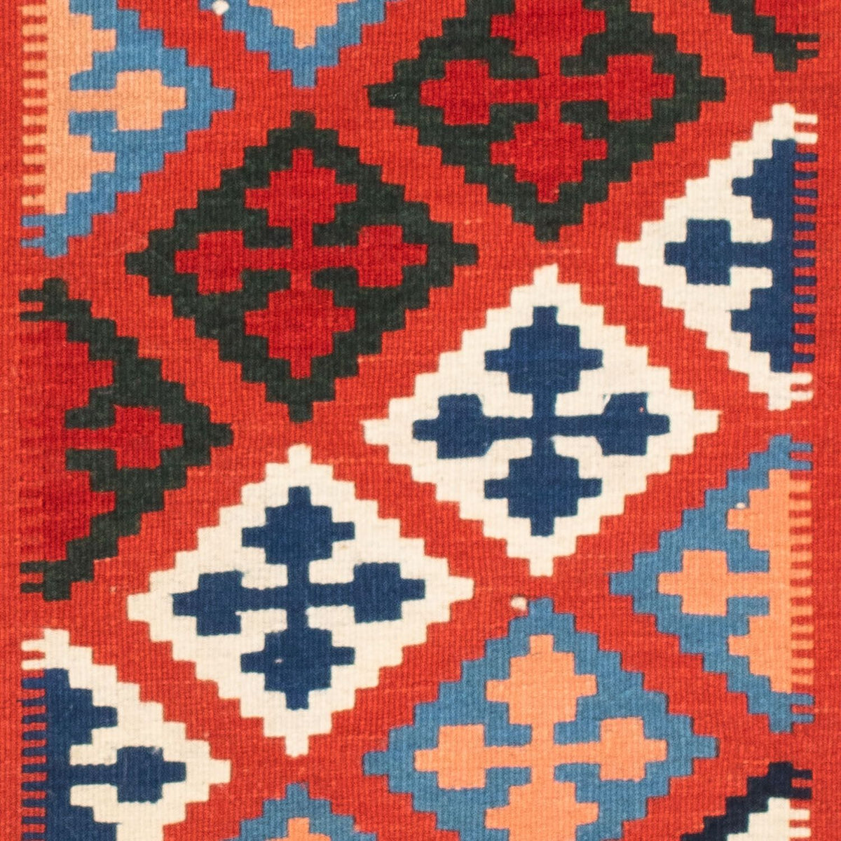 Kelim Carpet - orientalisk matta kvadrat  - 118 x 102 cm - blå