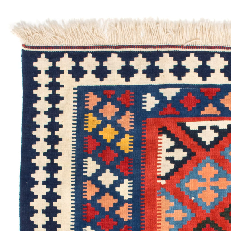 Kelim Carpet - orientalisk matta kvadrat  - 118 x 102 cm - blå