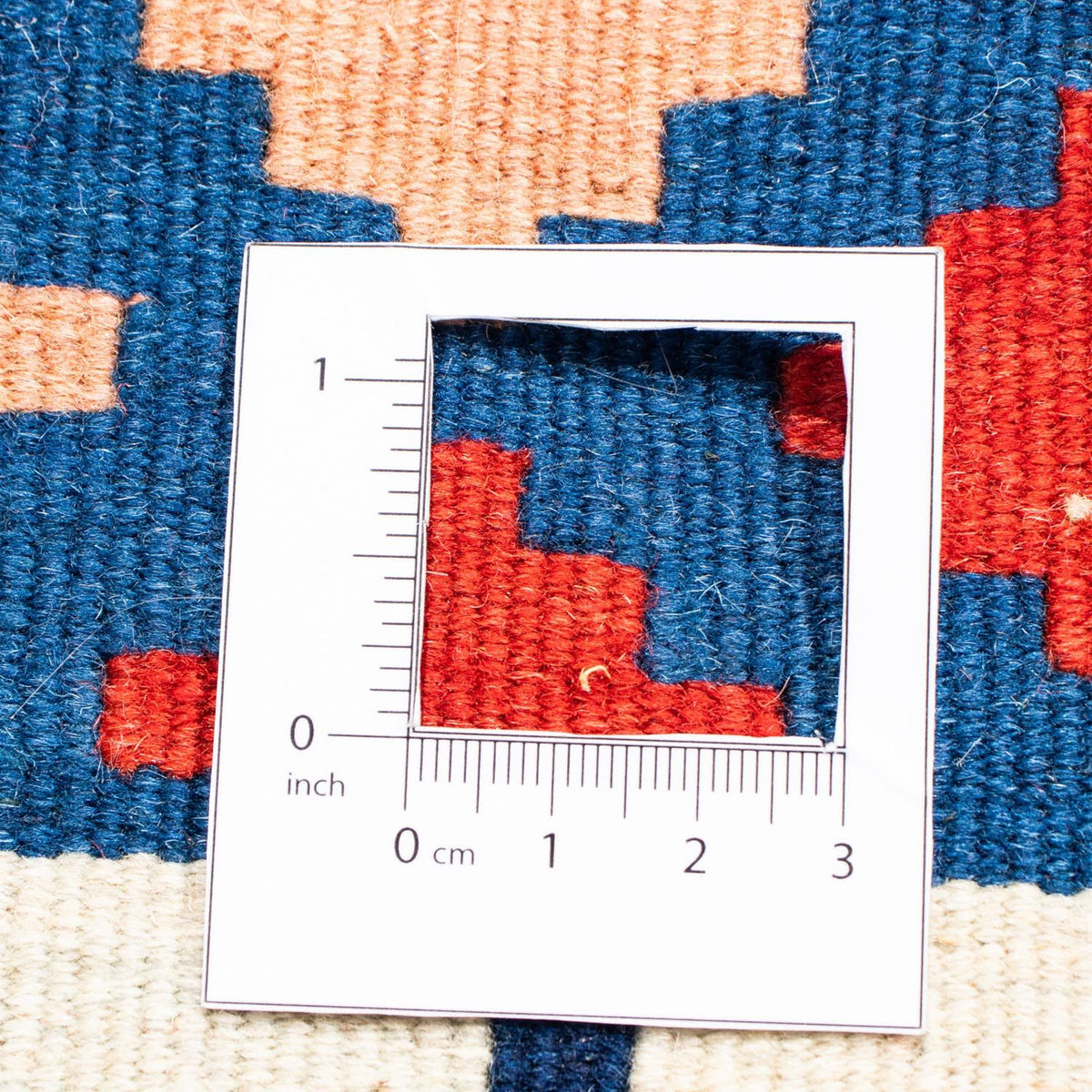 Kelim Carpet - orientalisk matta kvadrat  - 118 x 102 cm - blå