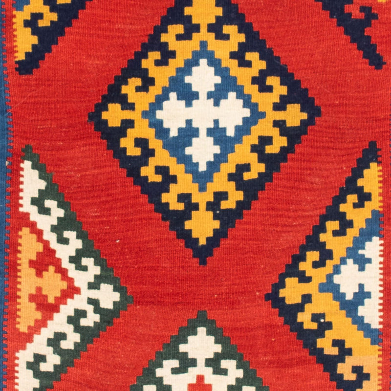 Kelim Carpet - orientalisk matta kvadrat  - 113 x 110 cm - röd