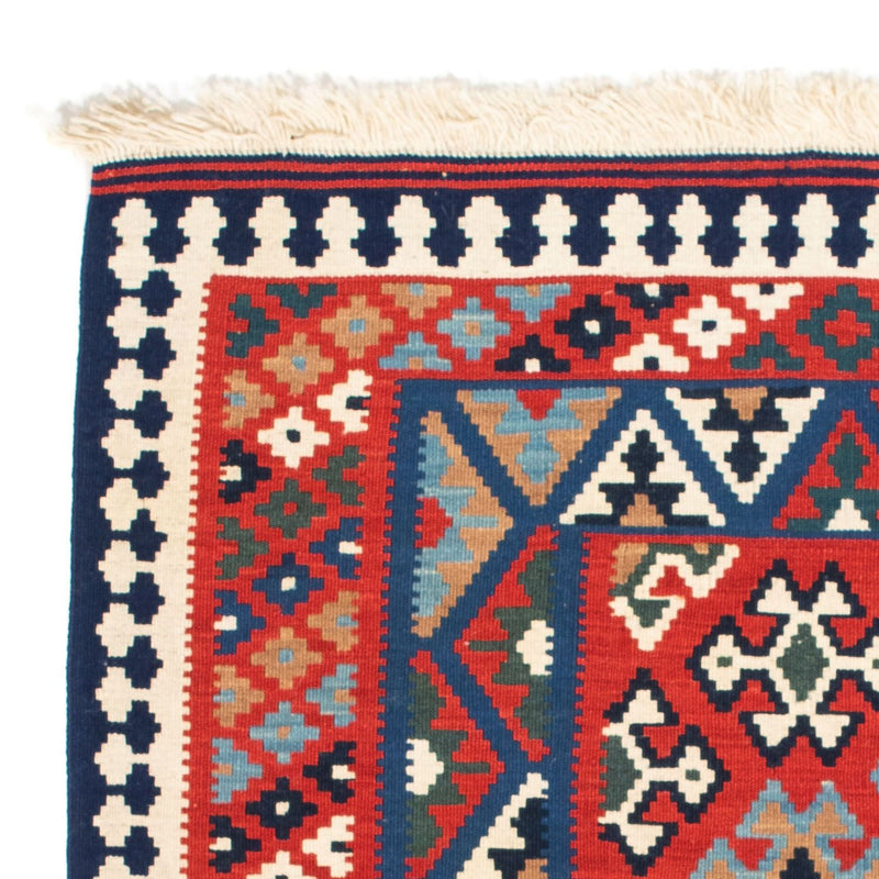 Kelim Carpet - orientalisk matta kvadrat  - 108 x 101 cm - röd