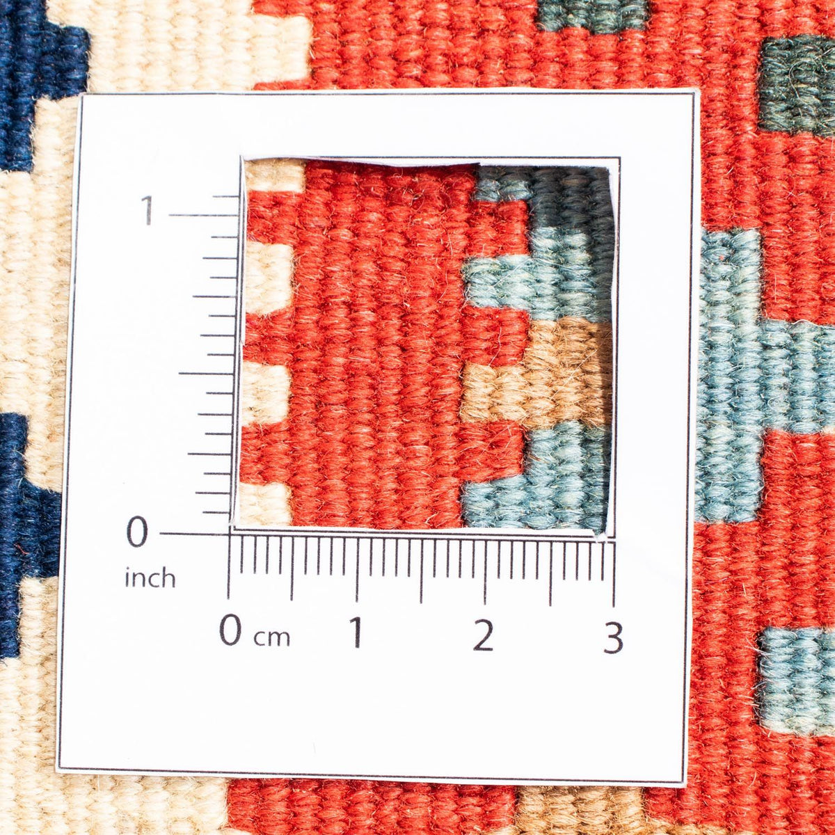 Kelim Carpet - orientalisk matta kvadrat  - 108 x 101 cm - röd