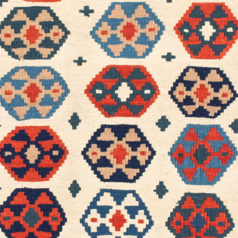 Kelim Carpet - orientalisk matta kvadrat  - 104 x 102 cm - beige