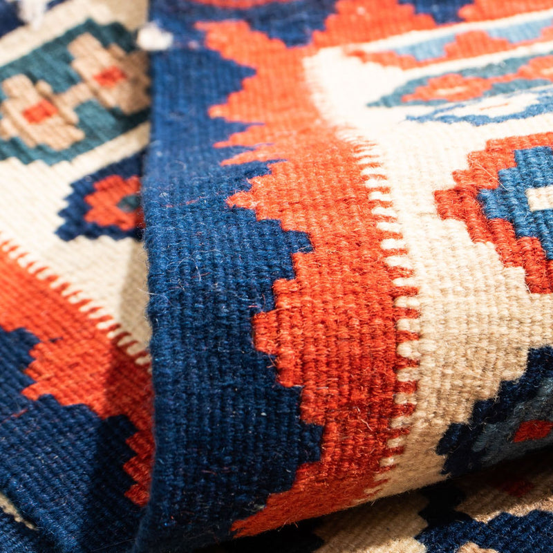 Kelim Carpet - orientalisk matta kvadrat  - 104 x 102 cm - beige