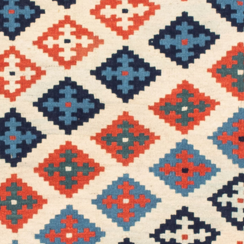 Kelim Carpet - orientalisk matta kvadrat  - 110 x 104 cm - rost