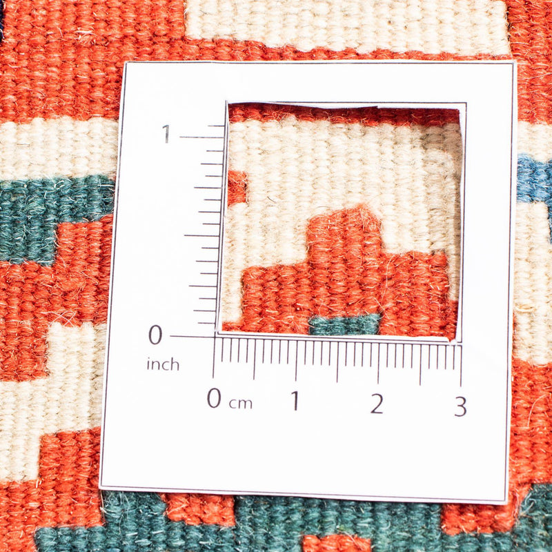 Kelim Carpet - orientalisk matta kvadrat  - 110 x 104 cm - rost