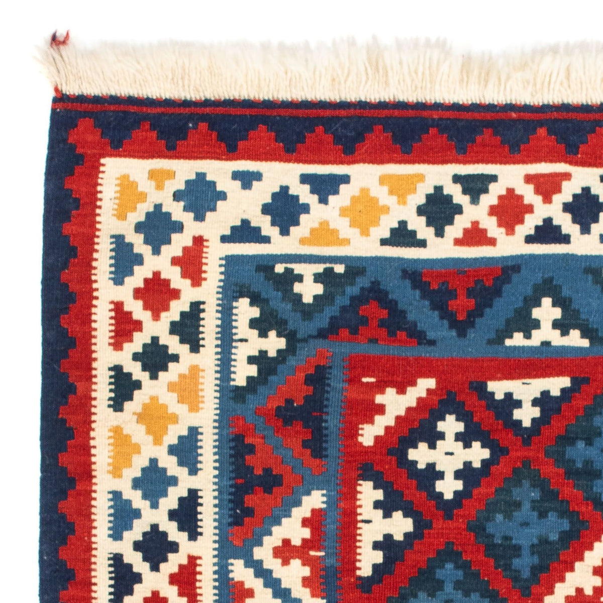 Kelim Carpet - orientalisk matta kvadrat  - 105 x 104 cm - flerfärgad