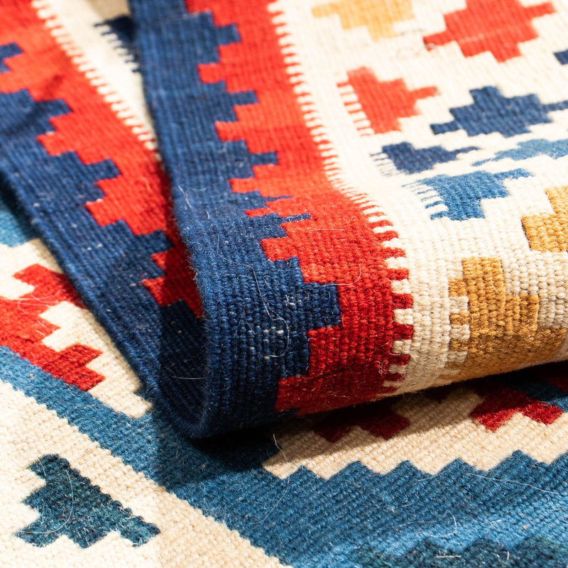 Kelim Carpet - orientalisk matta kvadrat  - 105 x 104 cm - flerfärgad