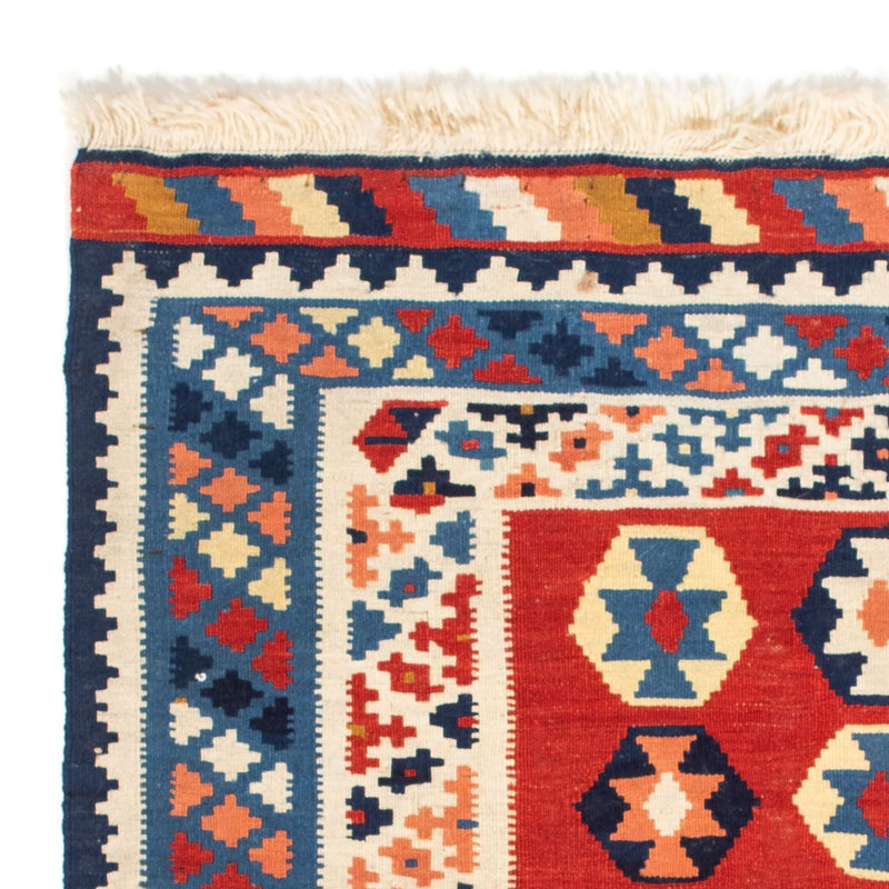 Kelim Carpet - orientalisk matta kvadrat  - 110 x 105 cm - blå