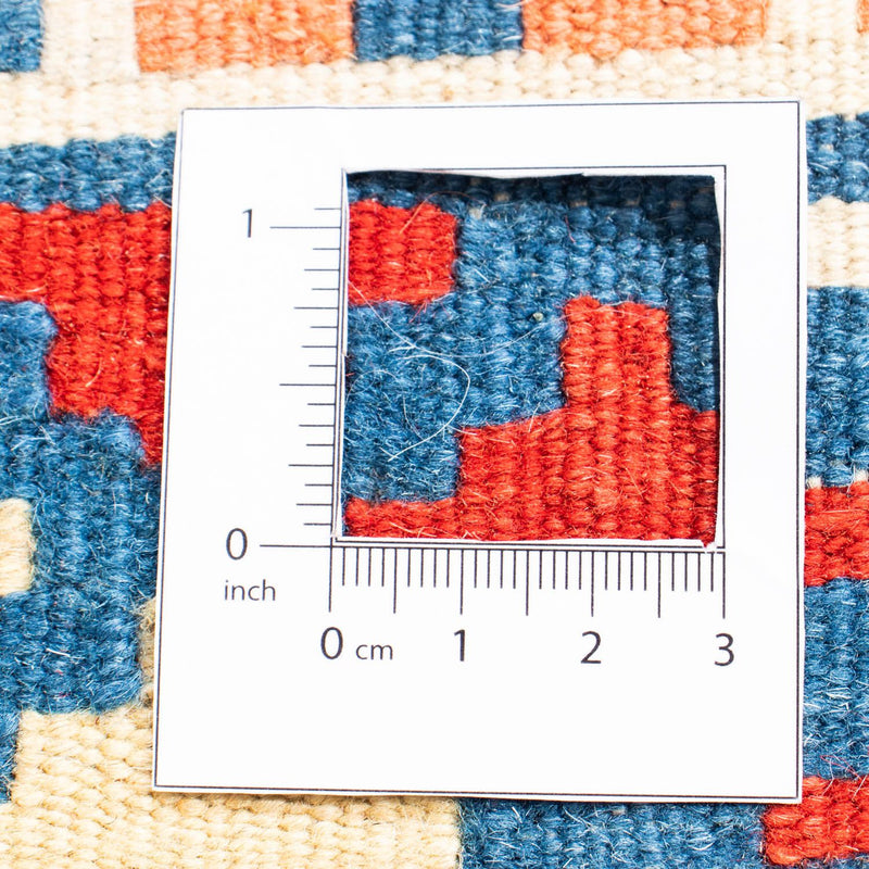 Kelim Carpet - orientalisk matta kvadrat  - 110 x 105 cm - blå