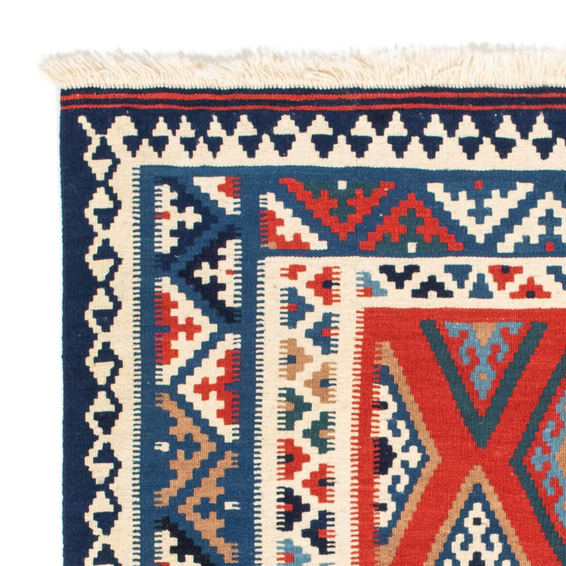 Kelim Carpet - orientalisk matta kvadrat  - 100 x 98 cm - blå