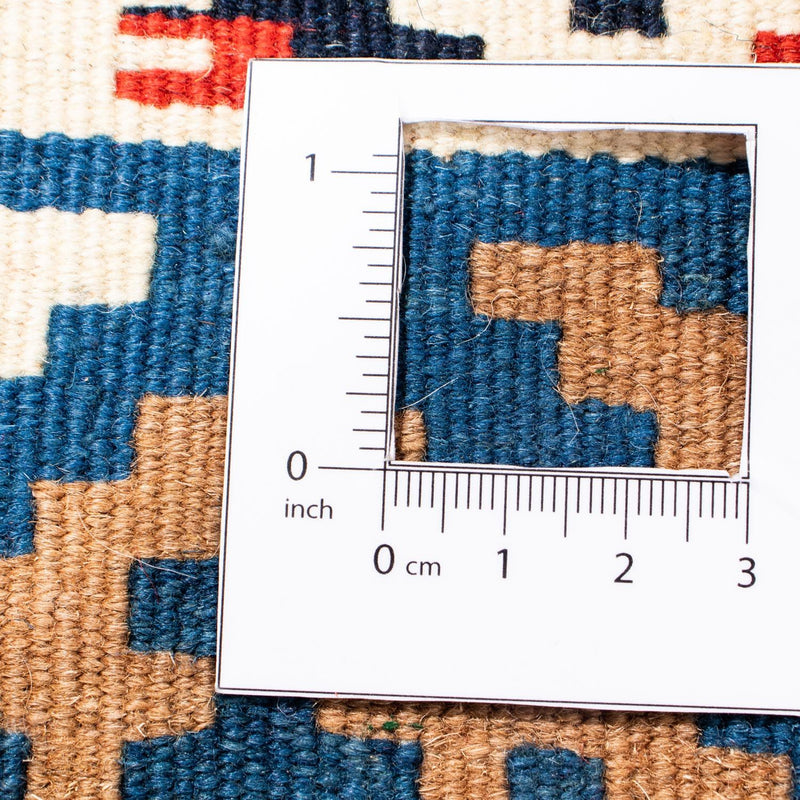 Kelim Carpet - orientalisk matta kvadrat  - 100 x 98 cm - blå