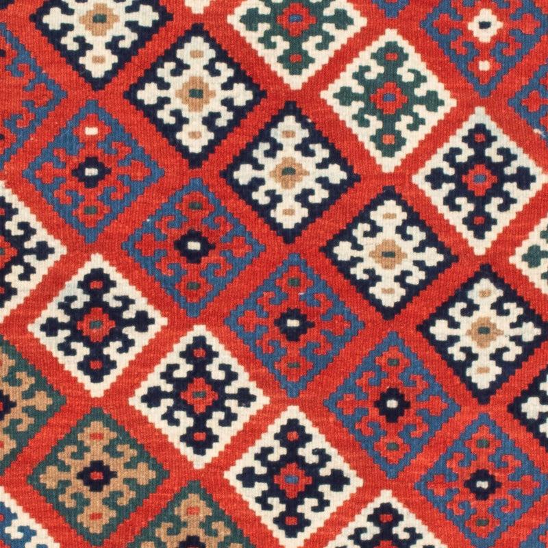 Kelim Carpet - orientalisk matta kvadrat  - 103 x 100 cm - flerfärgad
