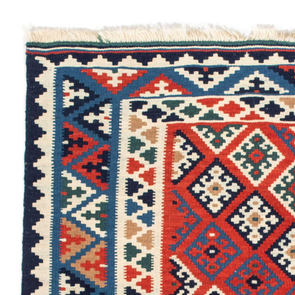 Kelim Carpet - orientalisk matta kvadrat  - 103 x 100 cm - flerfärgad