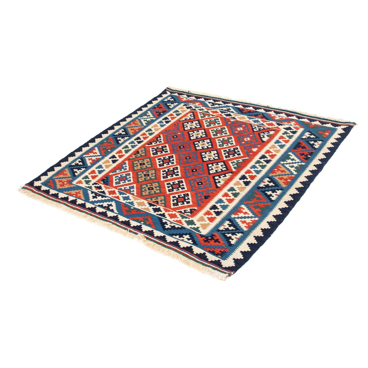 Kelim Carpet - orientalisk matta kvadrat  - 103 x 100 cm - flerfärgad