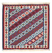 Kelim Carpet - orientalisk matta kvadrat  - 105 x 103 cm - blå