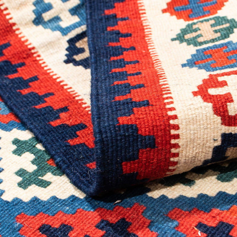 Kelim Carpet - orientalisk matta kvadrat  - 105 x 103 cm - blå