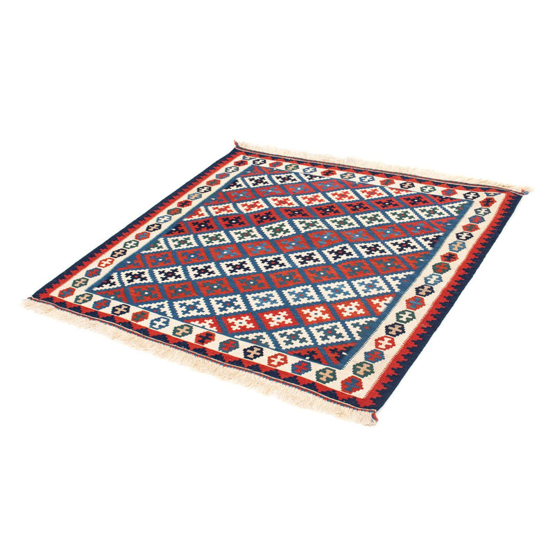 Kelim Carpet - orientalisk matta kvadrat  - 105 x 103 cm - blå