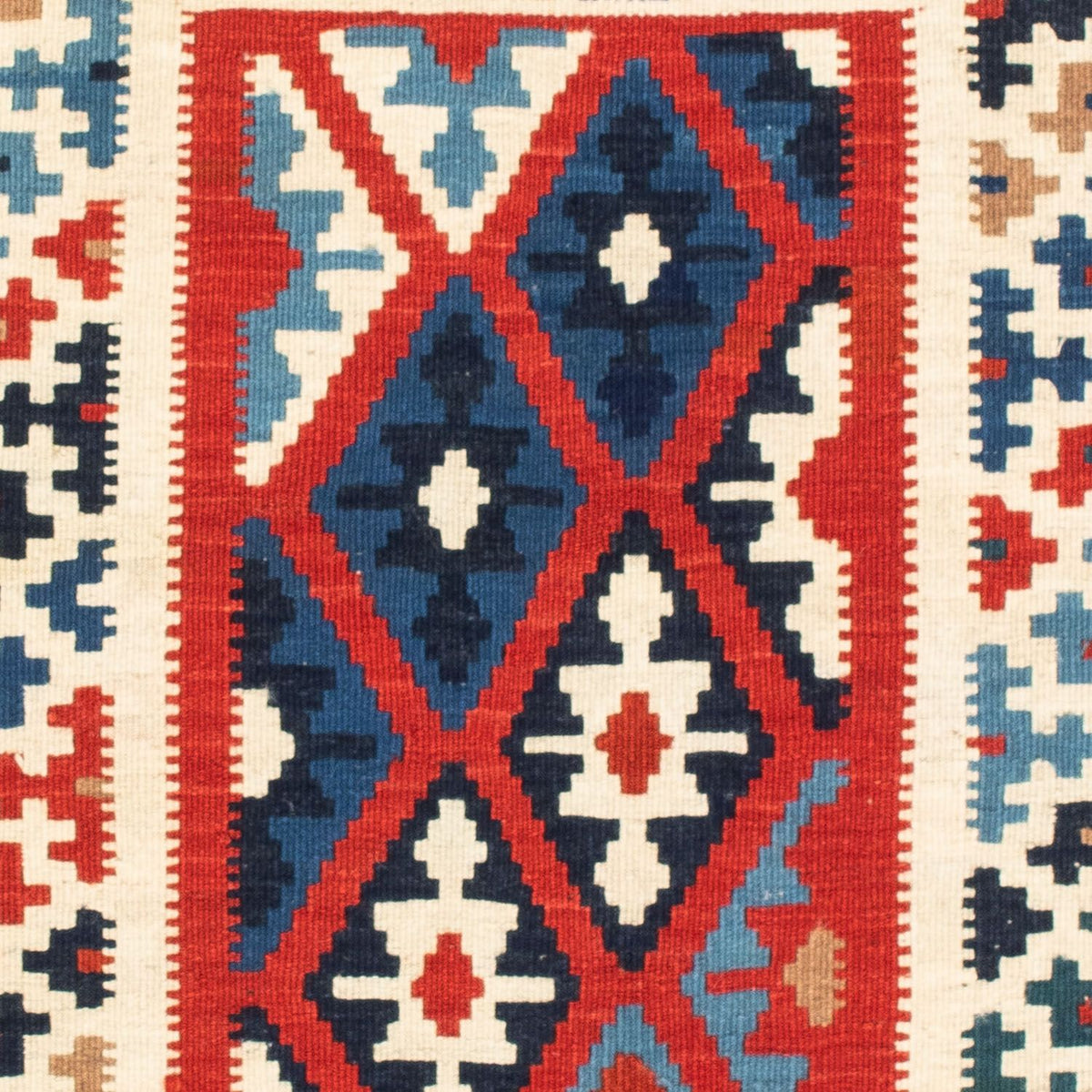 Kelim Carpet - orientalisk matta kvadrat  - 103 x 103 cm - blå