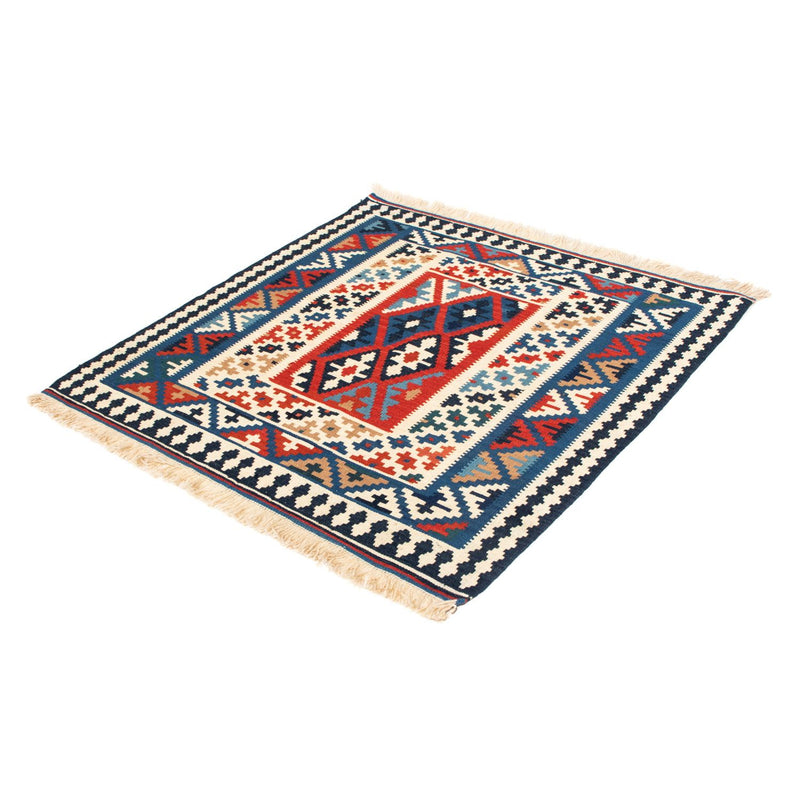 Kelim Carpet - orientalisk matta kvadrat  - 103 x 103 cm - blå